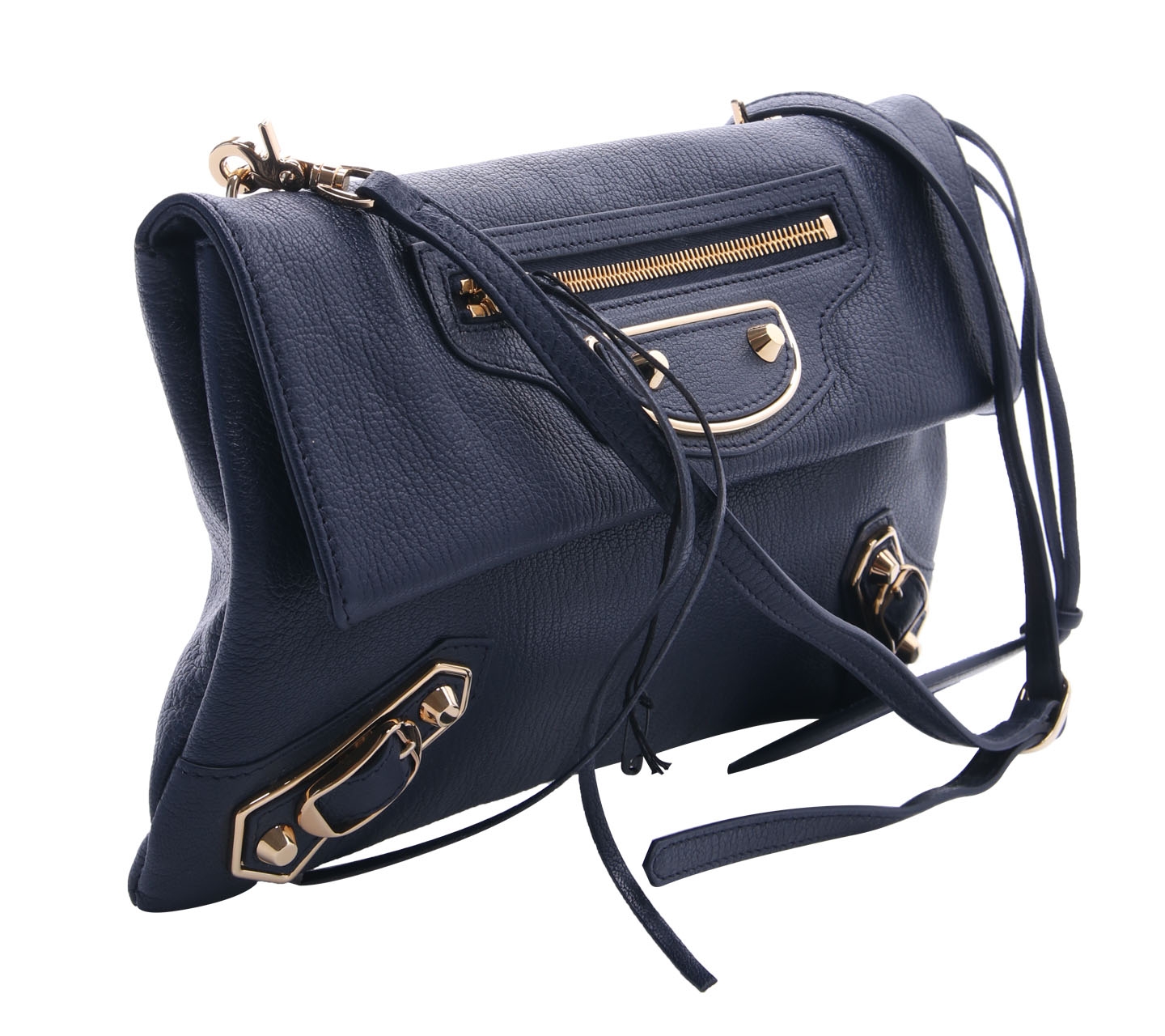 Balenciaga Navy Leather City Clutch