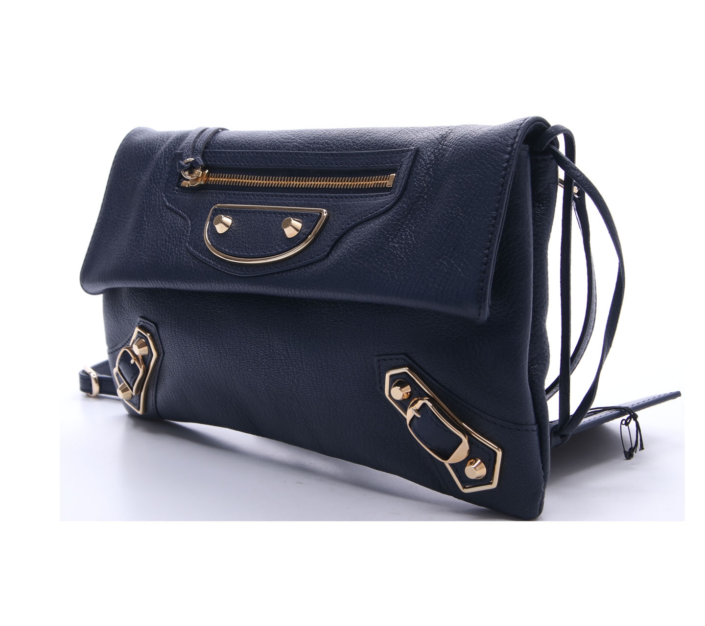 Balenciaga Navy Leather City Clutch