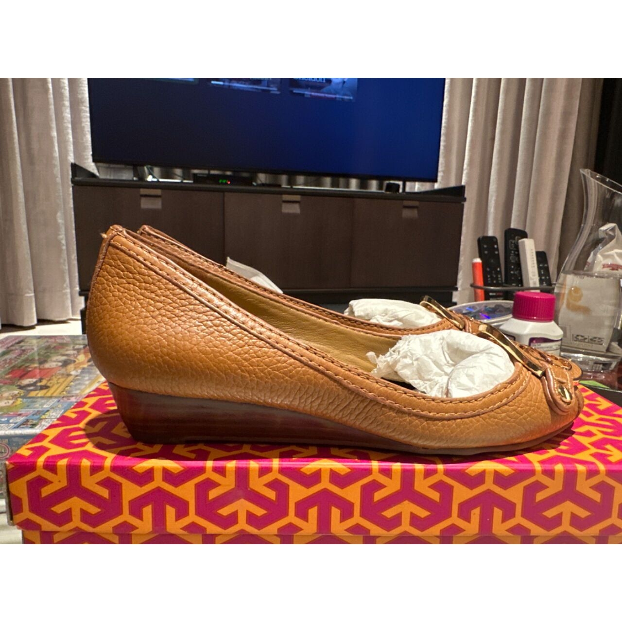 Tory Burch Royal Tan Wedges