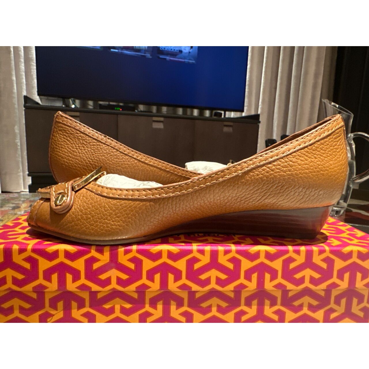 Tory Burch Royal Tan Wedges