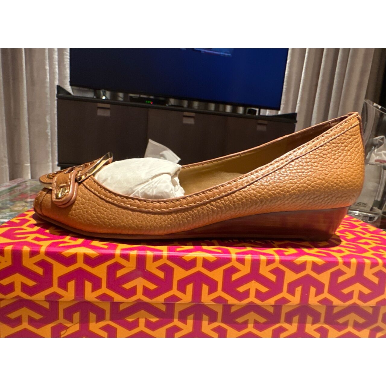 Tory Burch Royal Tan Wedges