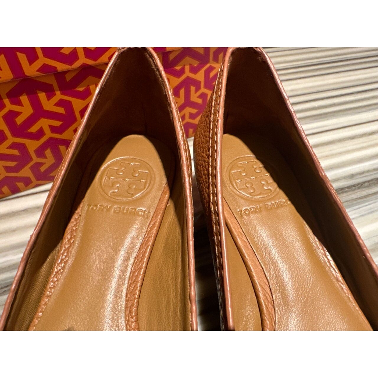 Tory Burch Royal Tan Wedges