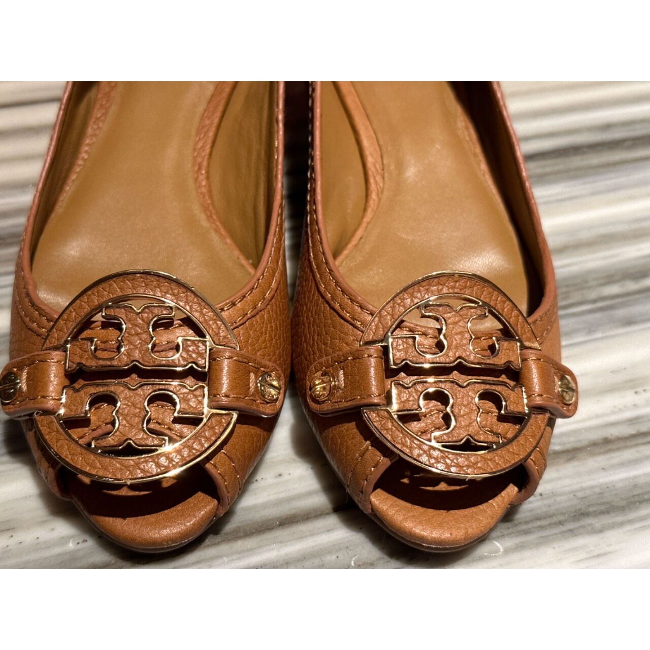 Tory Burch Royal Tan Wedges