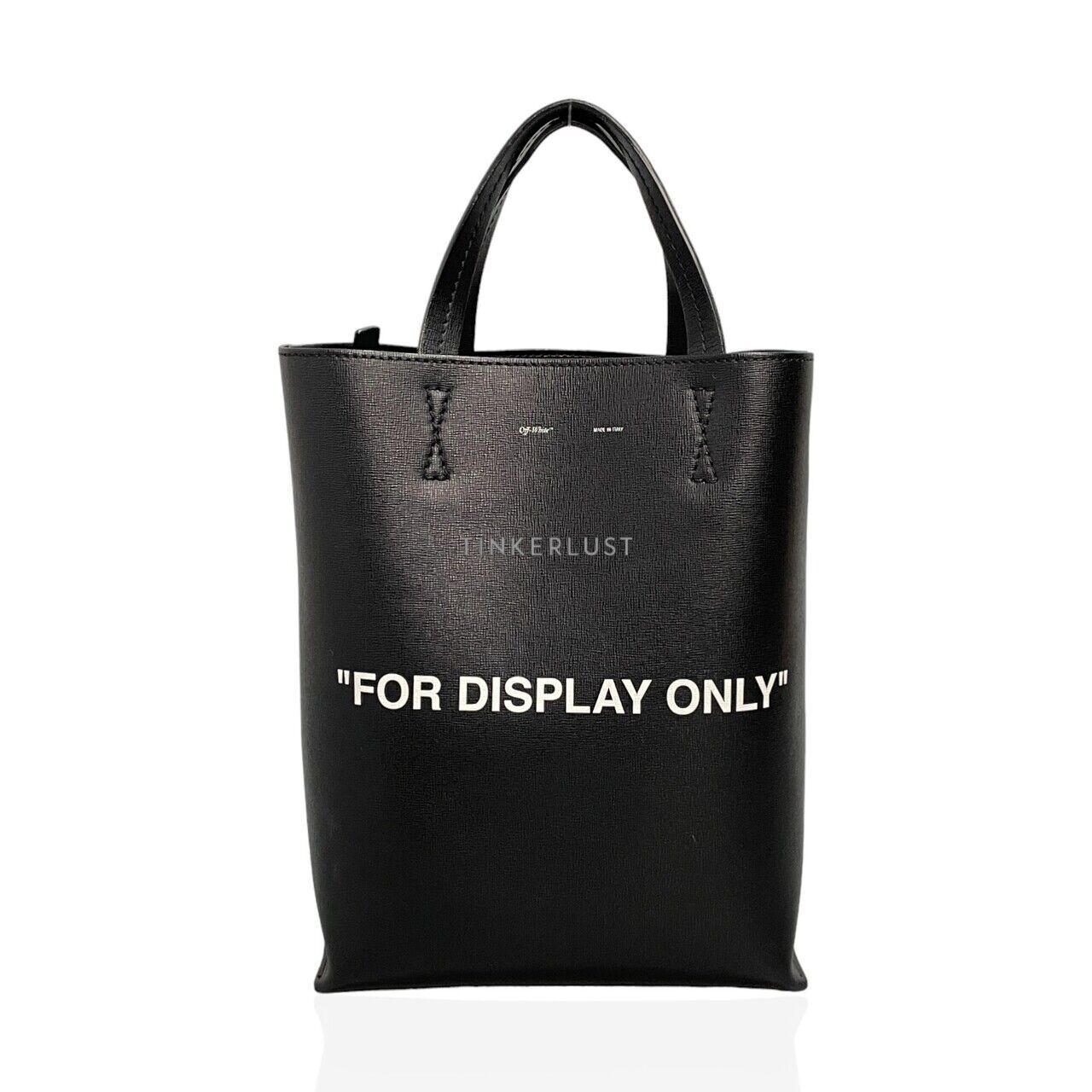 Off-White Only For Display Black Leather Tote Bag