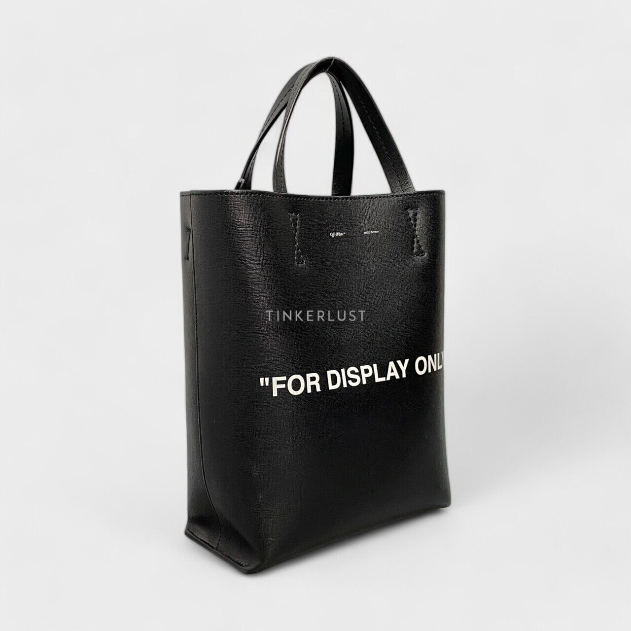 Off-White Only For Display Black Leather Tote Bag