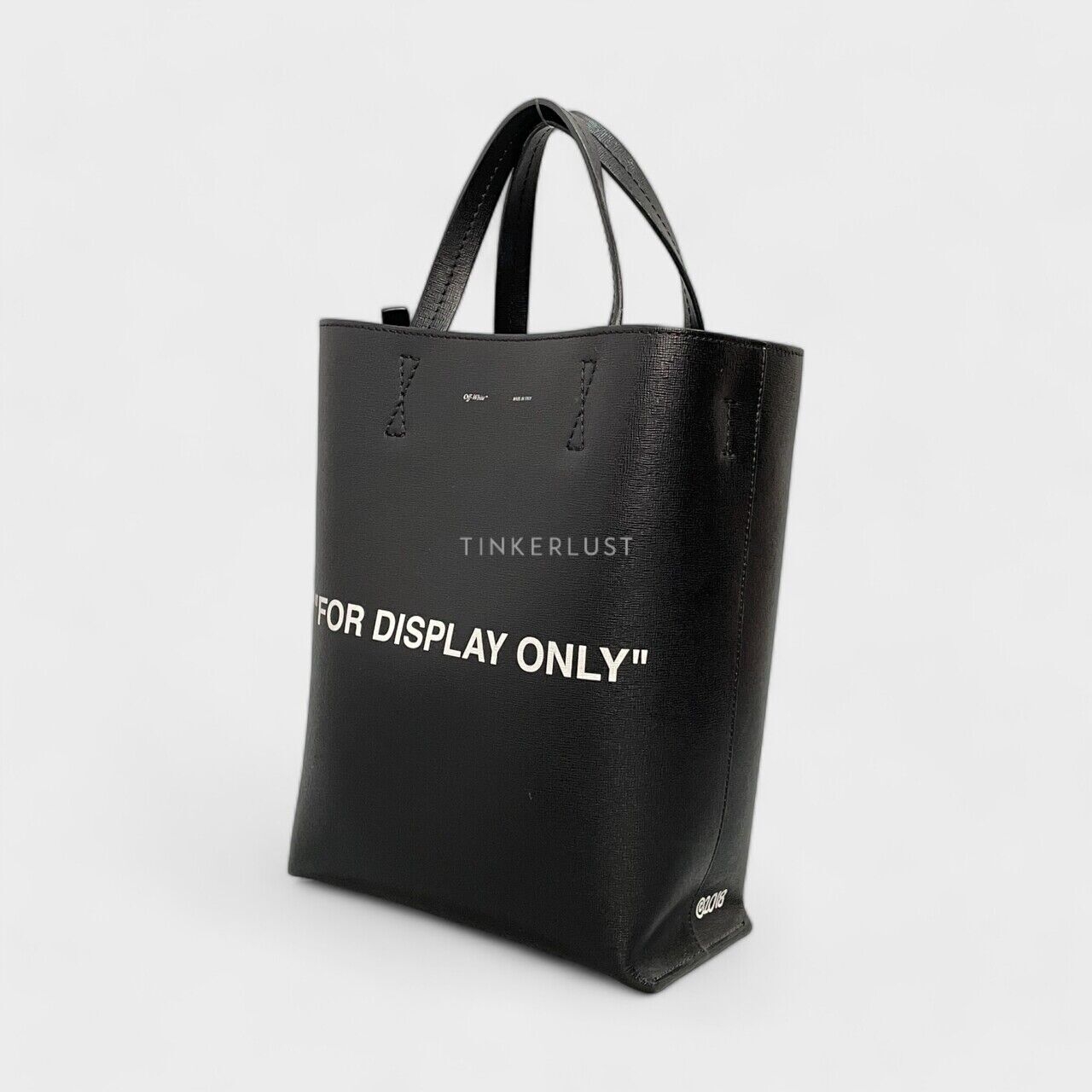 Off-White Only For Display Black Leather Tote Bag