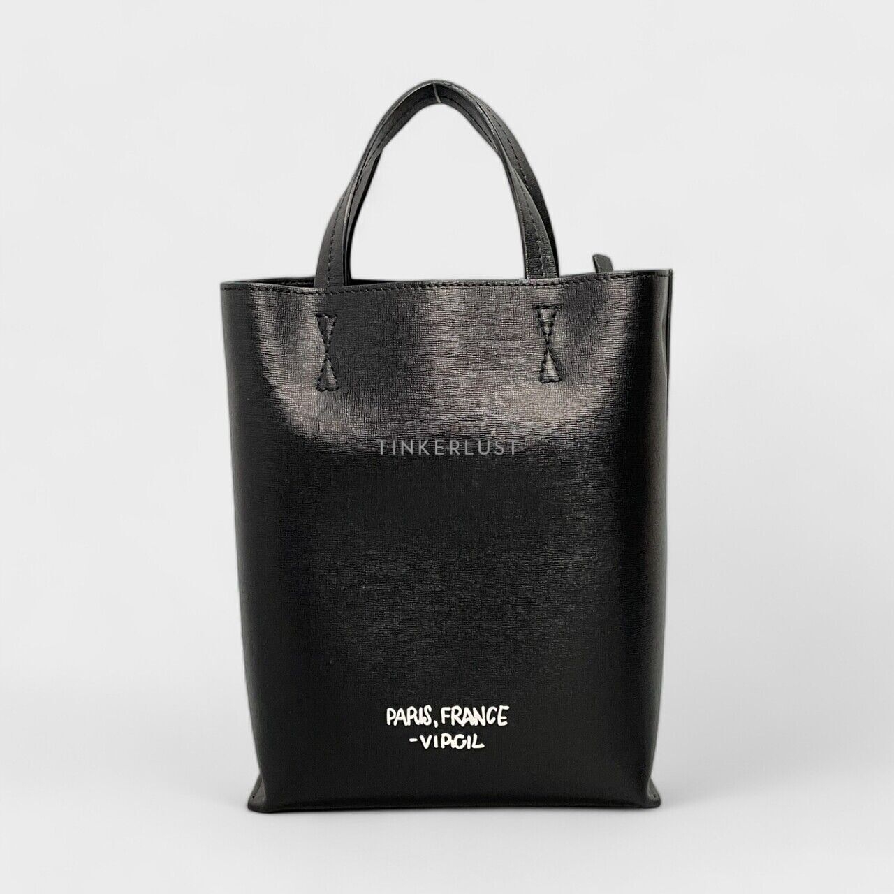 Off-White Only For Display Black Leather Tote Bag