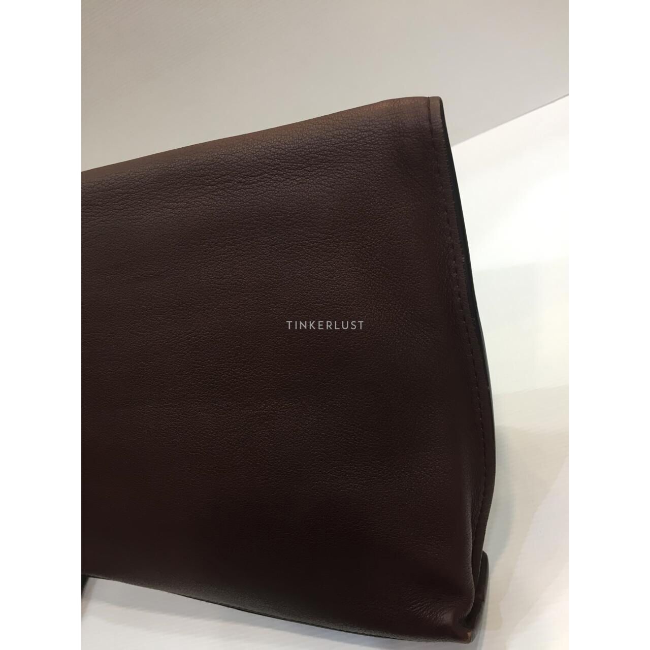 Bally Benjy Leather Red Maroon List White Clutch 