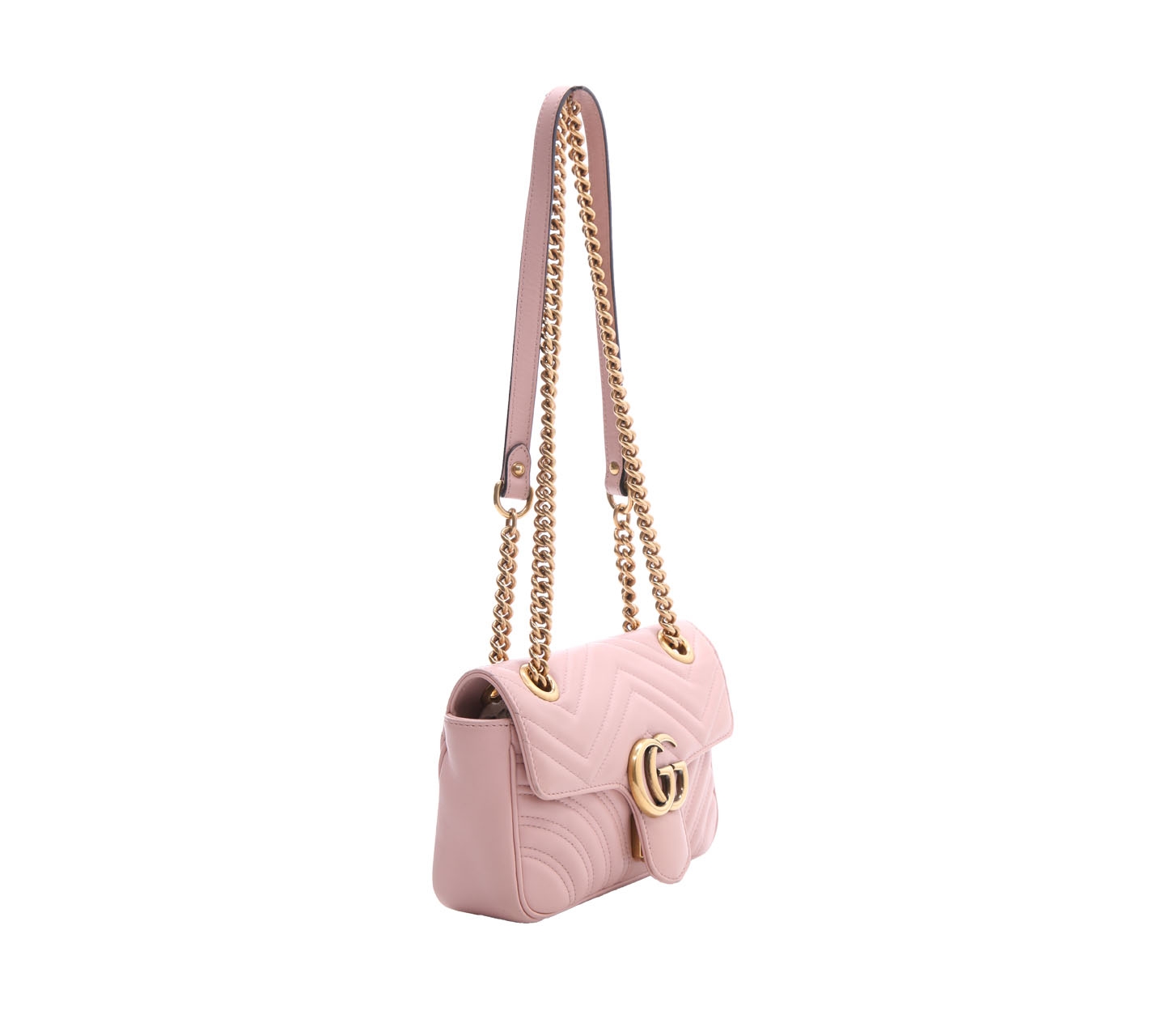 Gucci Soft Pink GG Marmont Small Matelassé Shoulder Bag 