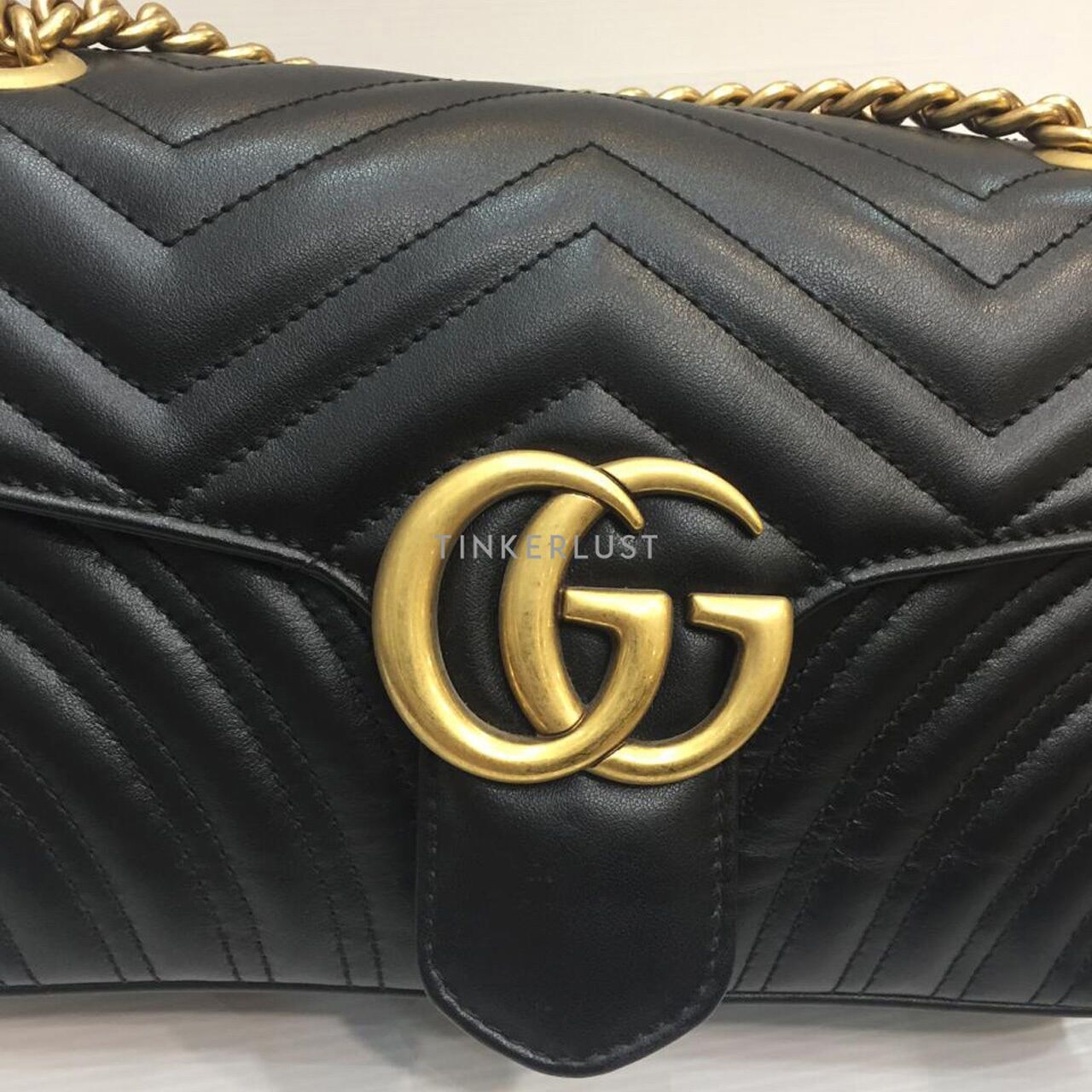 Gucci GG Marmont Small Leather Black GHW 2022 Shoulder Bag