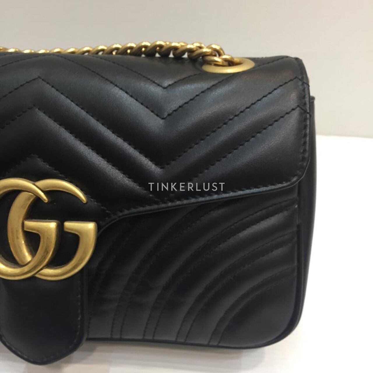 Gucci GG Marmont Small Leather Black GHW 2022 Shoulder Bag