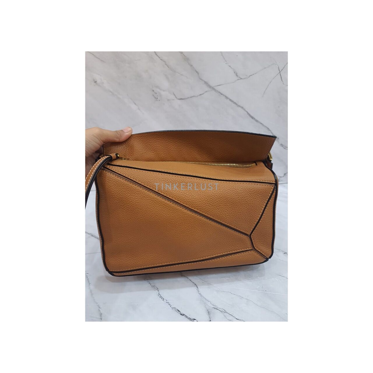 Loewe Puzzle Small Caramel Grained GHW 2019 Satchel