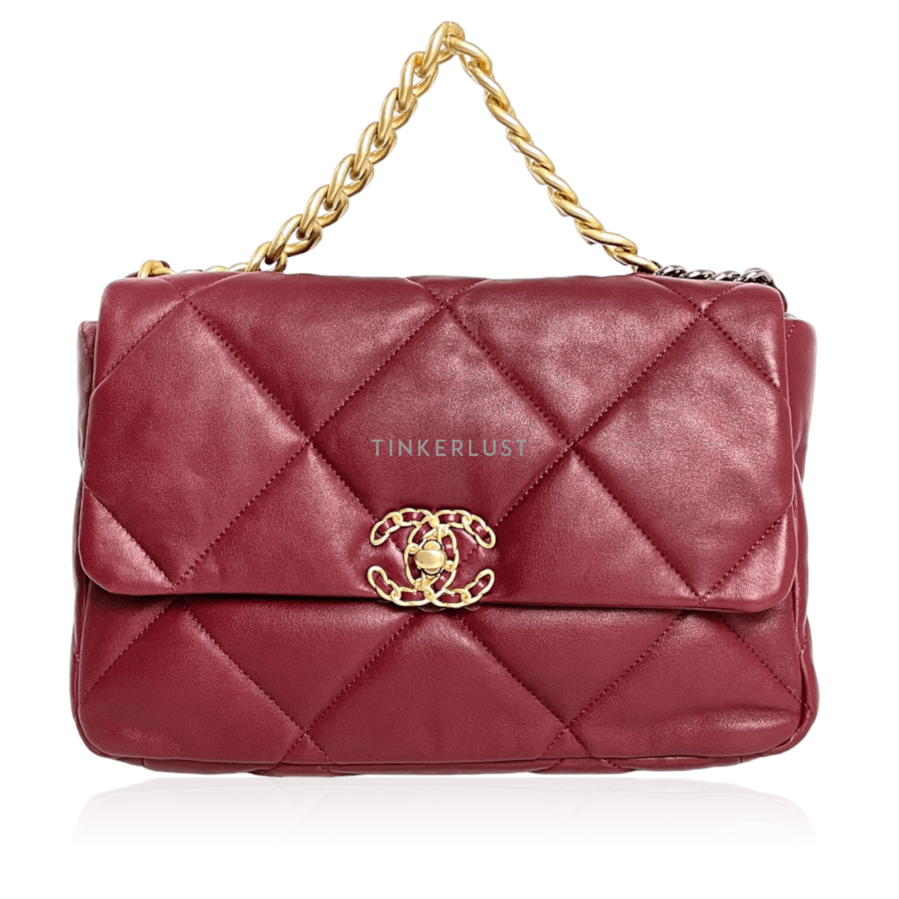 Chanel C19 Burgundy Medium GHW Chip 2023 Shoulder Bag