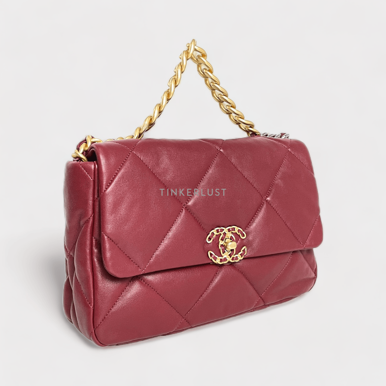 Chanel C19 Burgundy Medium GHW Chip 2023 Shoulder Bag