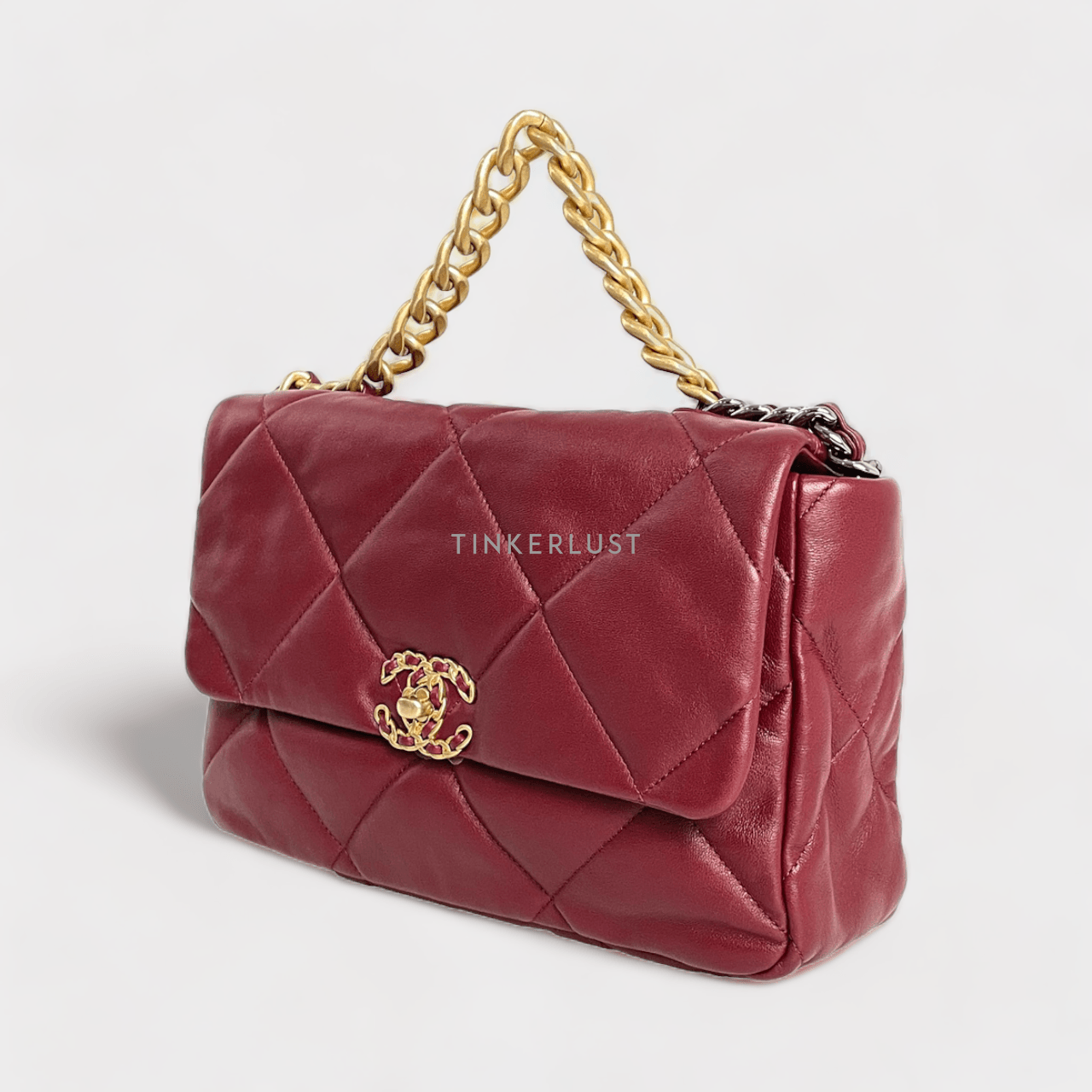 Chanel C19 Burgundy Medium GHW Chip 2023 Shoulder Bag