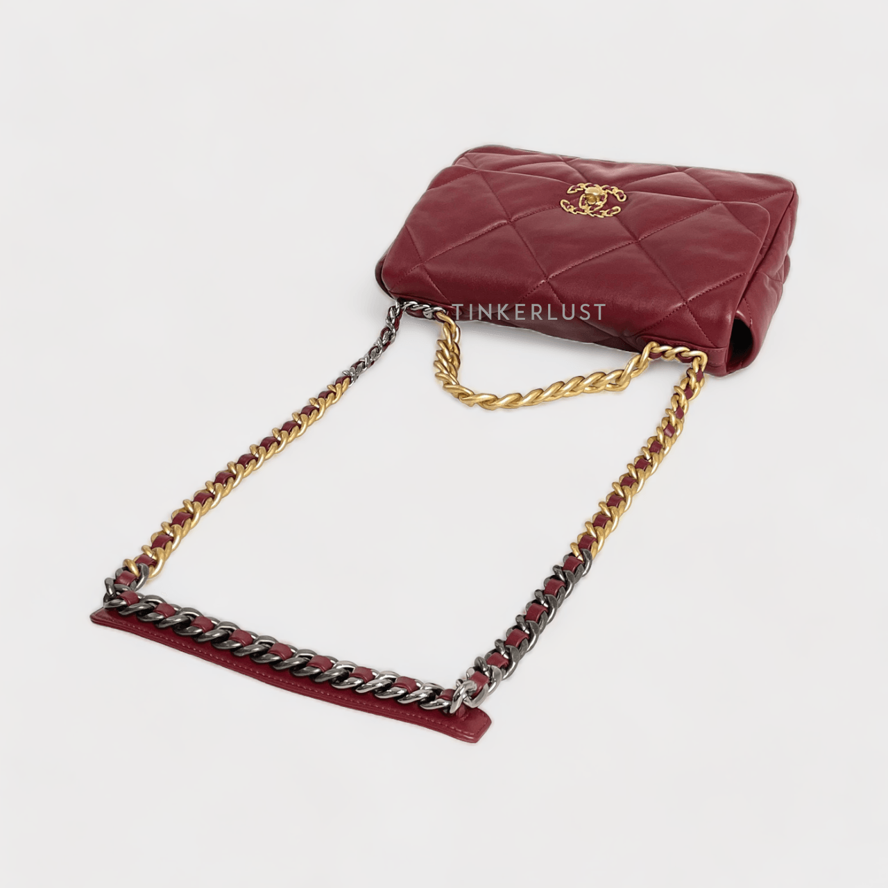 Chanel C19 Burgundy Medium GHW Chip 2023 Shoulder Bag