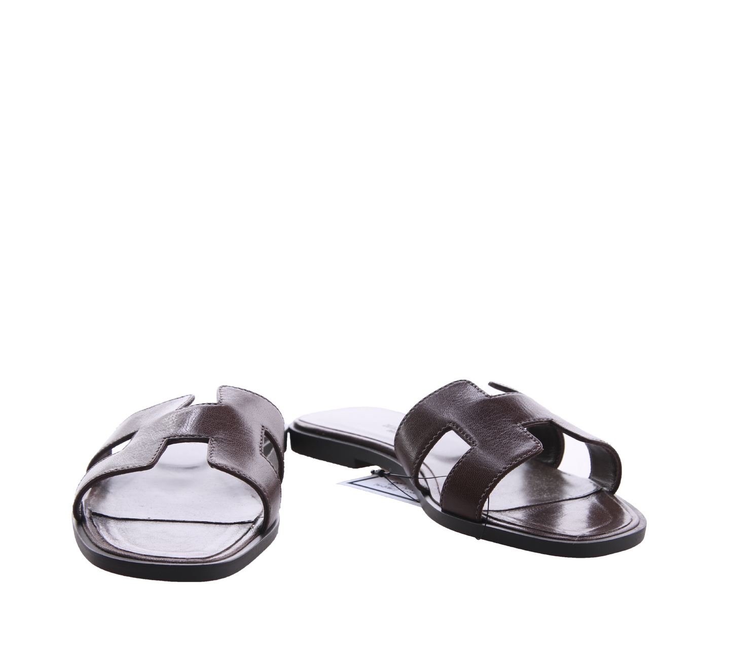 Hermes Dark Brown Leather Oran Sandals