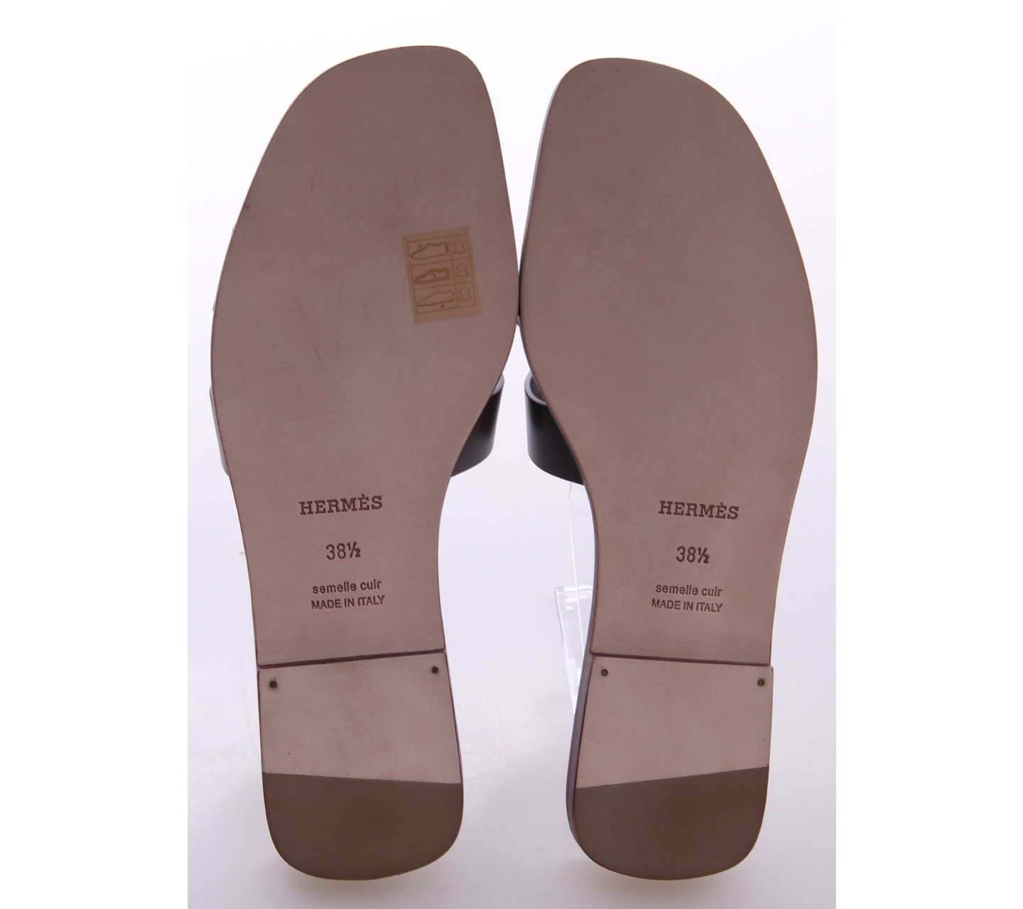 Hermes Dark Brown Leather Oran Sandals