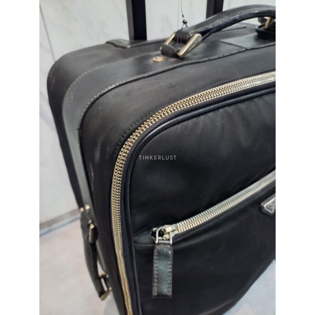 Prada Black Cabin Tessuto Nylon Rolling Suitcase