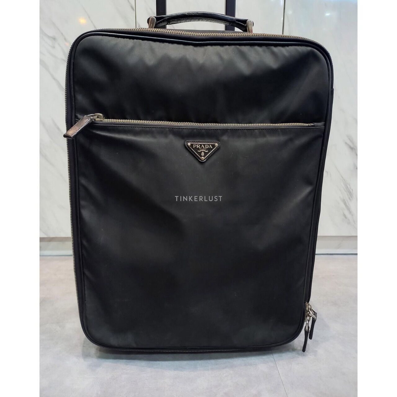 Prada Black Cabin Tessuto Nylon Rolling Suitcase