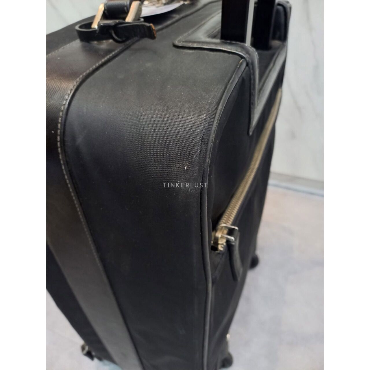 Prada Black Cabin Tessuto Nylon Rolling Suitcase