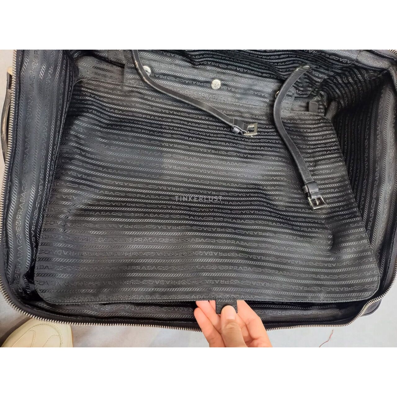 Prada Black Cabin Tessuto Nylon Rolling Suitcase