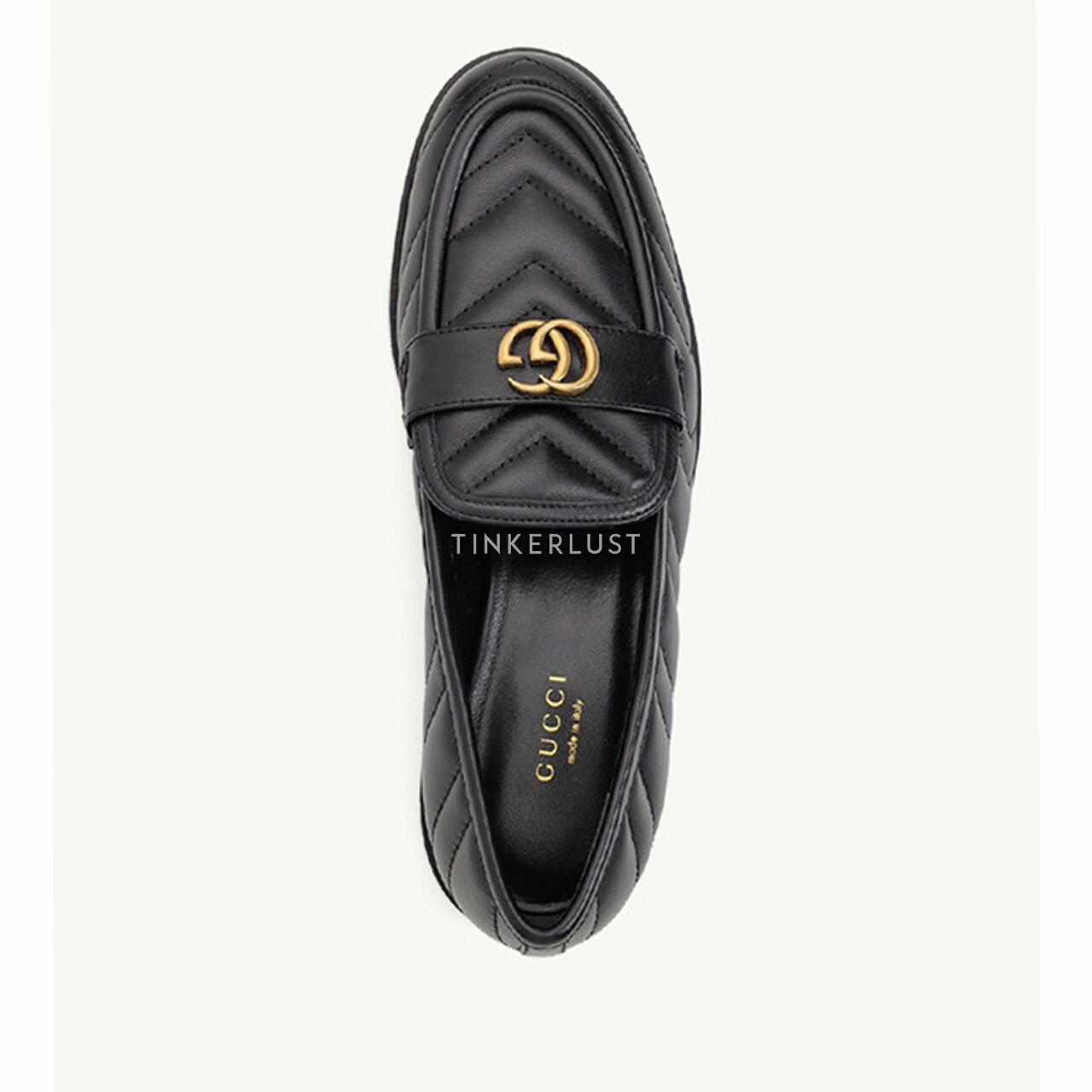 GUCCI Women Double G Loafers 15mm in Black Quilted Size 37