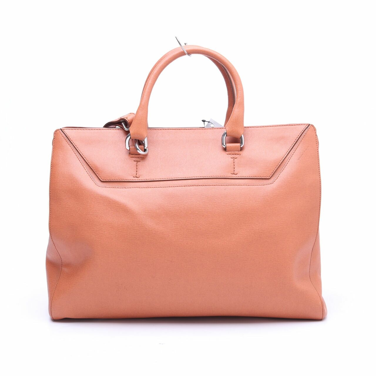 Furla Square Orange Leather Satchel Bag