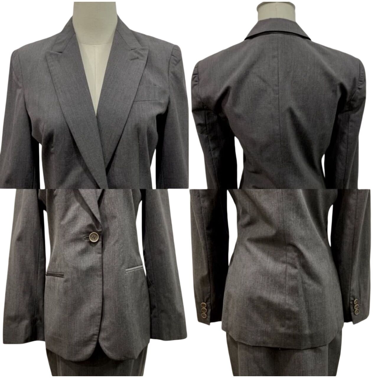 Giorgio Armani Grey Blazer & Skirt Suit Set Two Piece