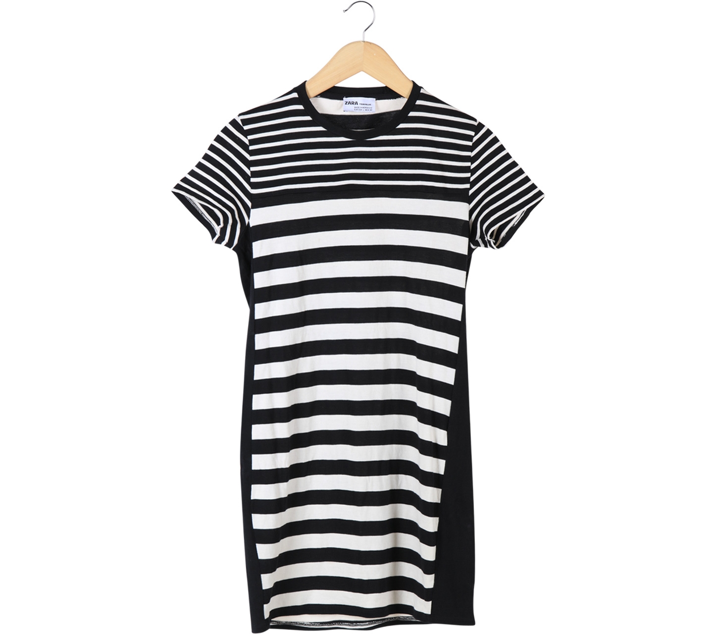 Zara Black And White Stripped Mini Dress