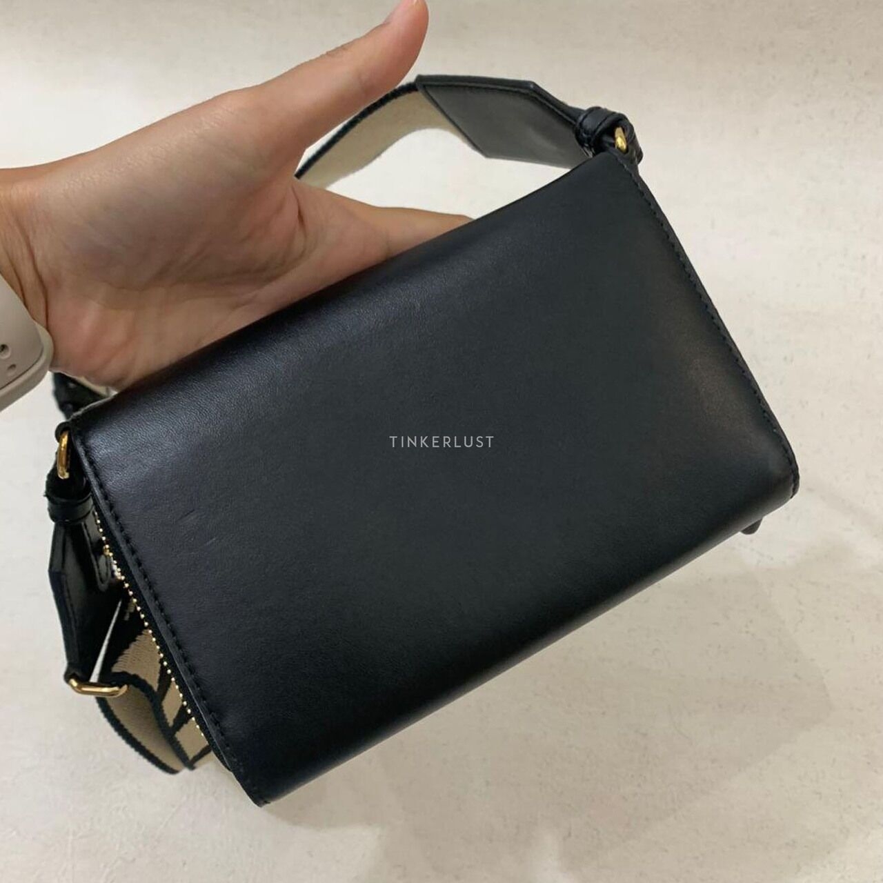 Stella McCartney Black Logo Wallet Sling Bag 