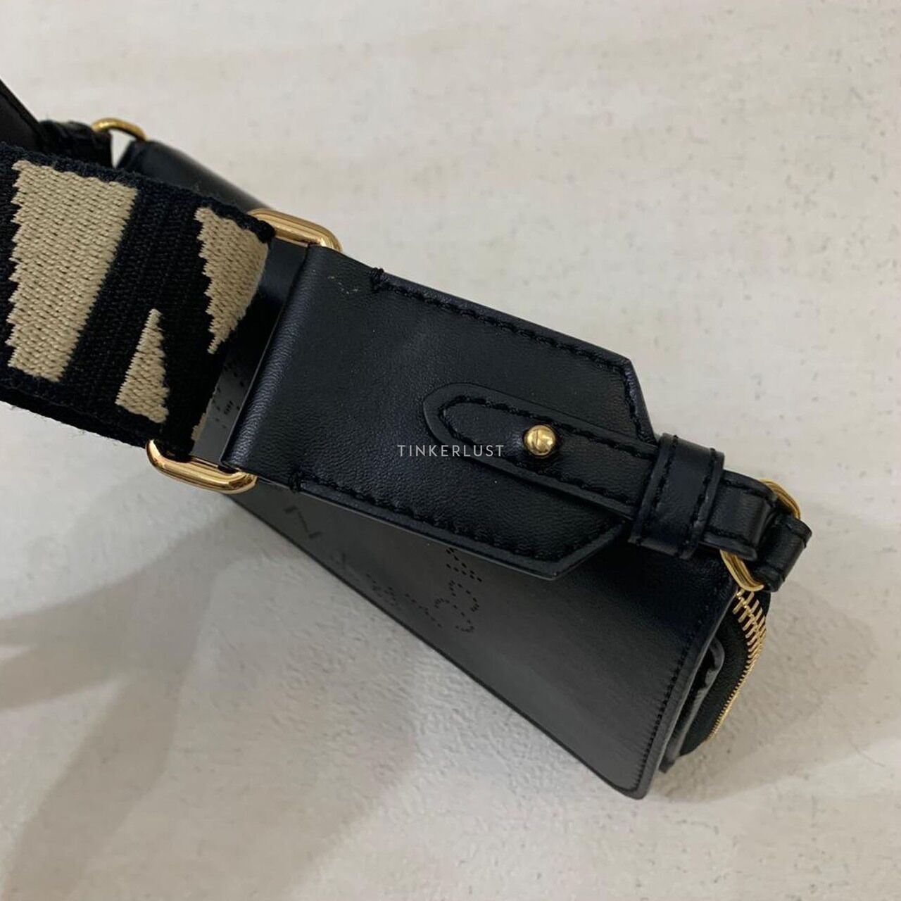 Stella McCartney Black Logo Wallet Sling Bag 