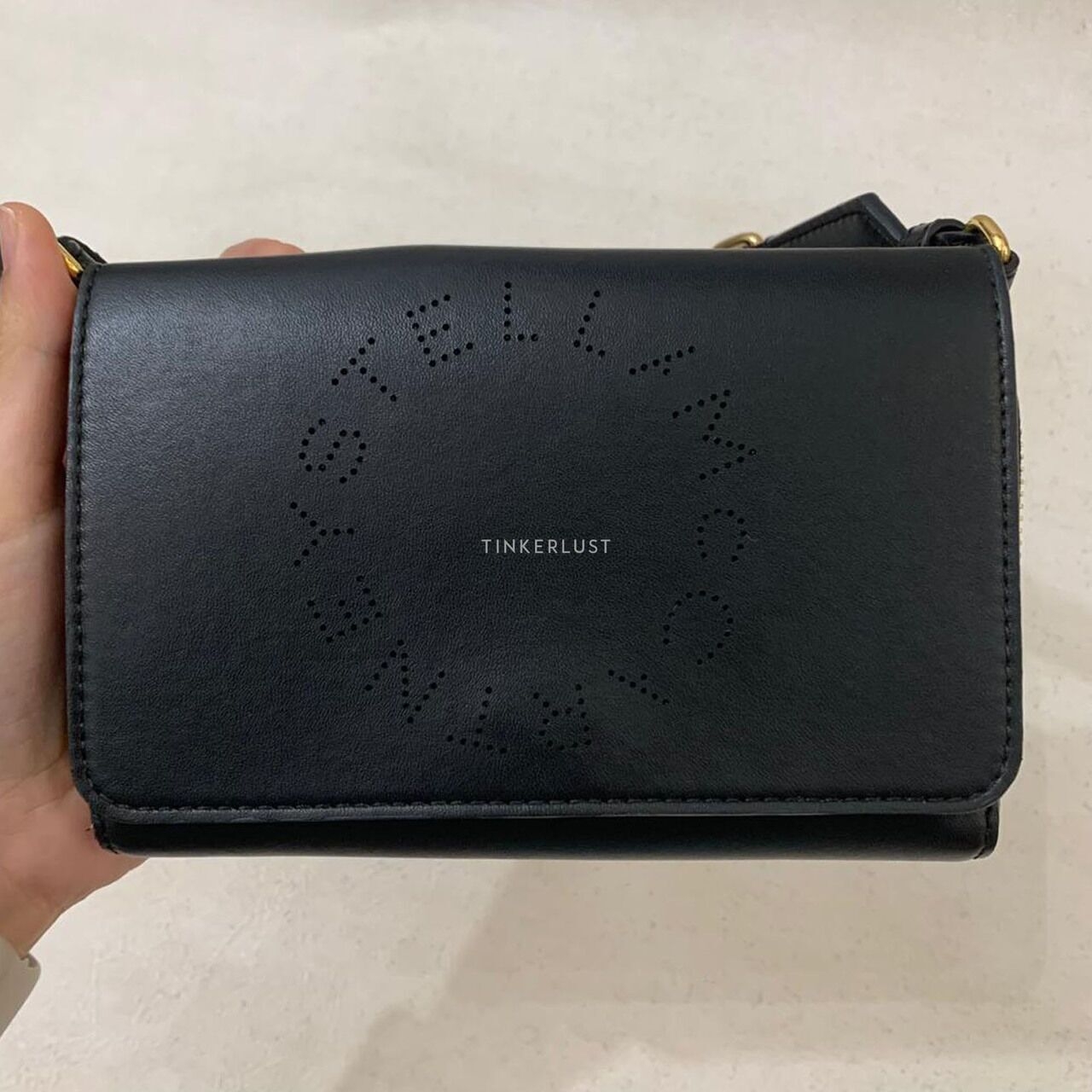 Stella McCartney Black Logo Wallet Sling Bag 