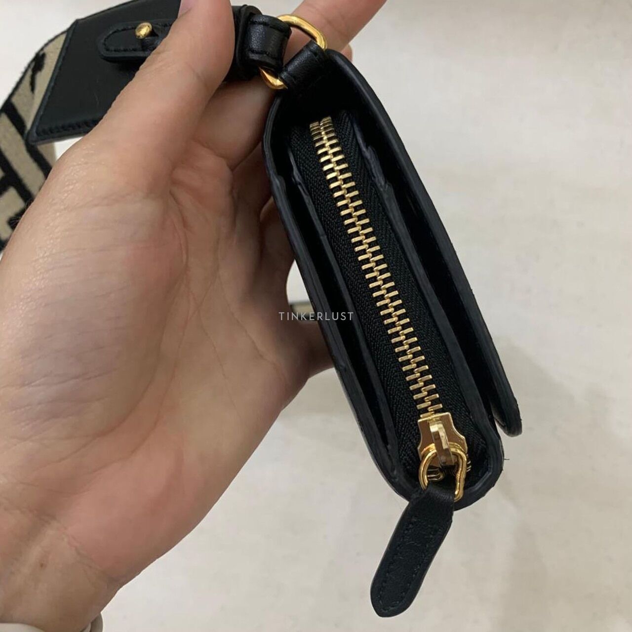 Stella McCartney Black Logo Wallet Sling Bag 