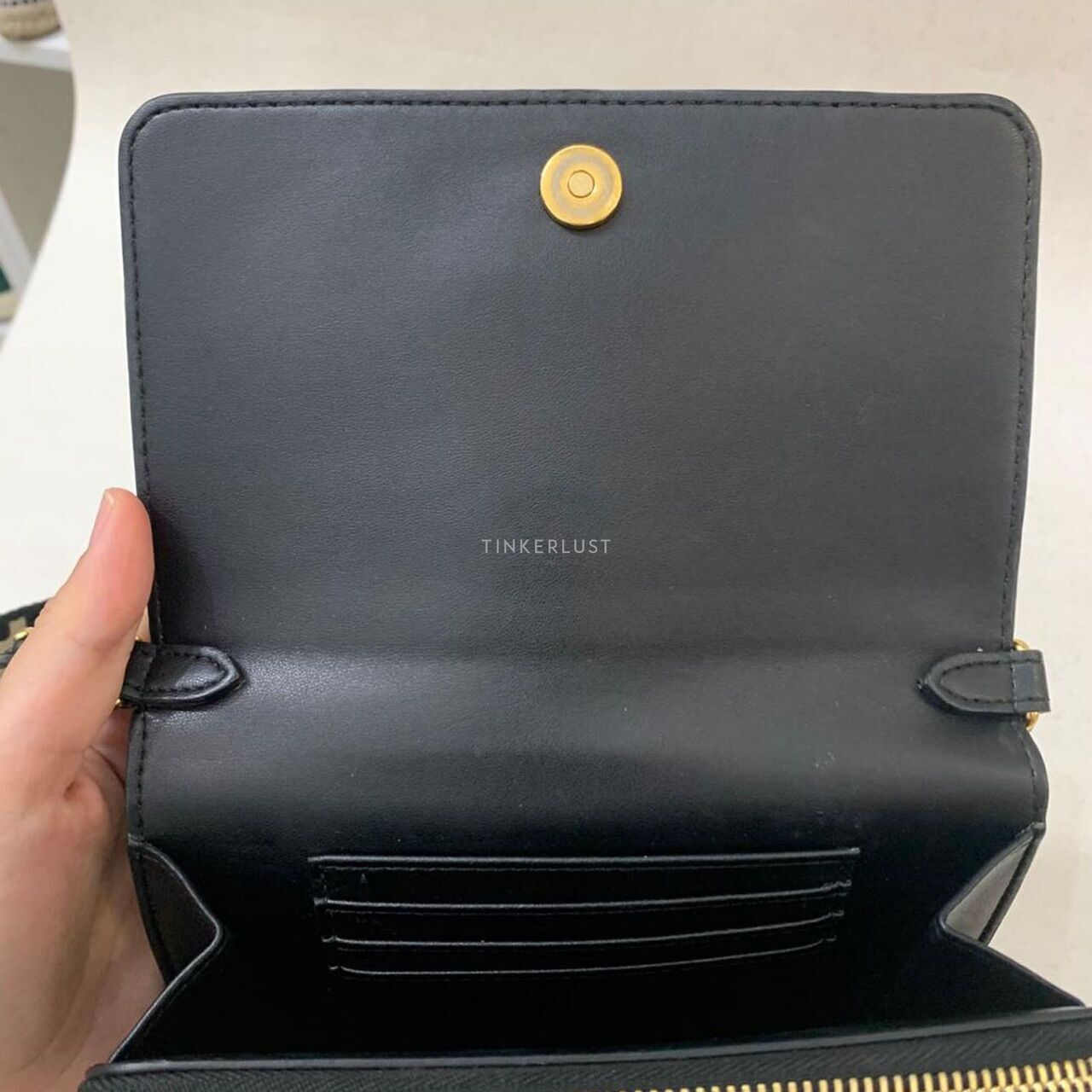 Stella McCartney Black Logo Wallet Sling Bag 