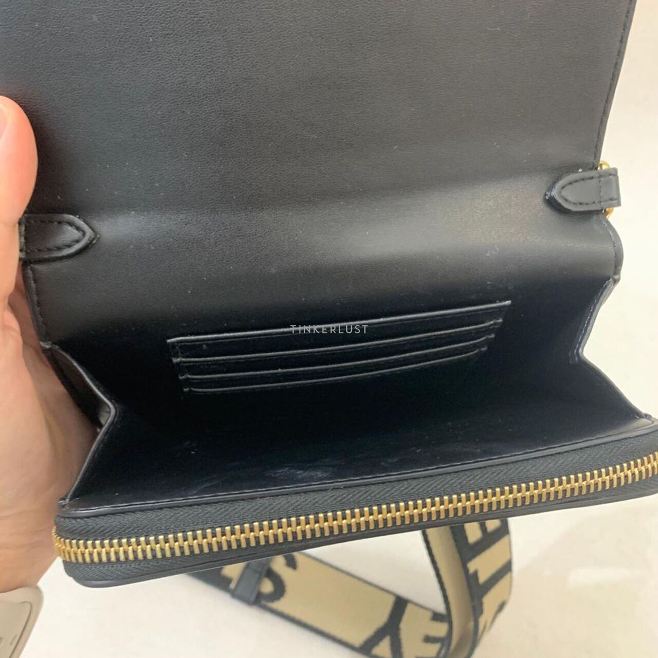 Stella McCartney Black Logo Wallet Sling Bag 