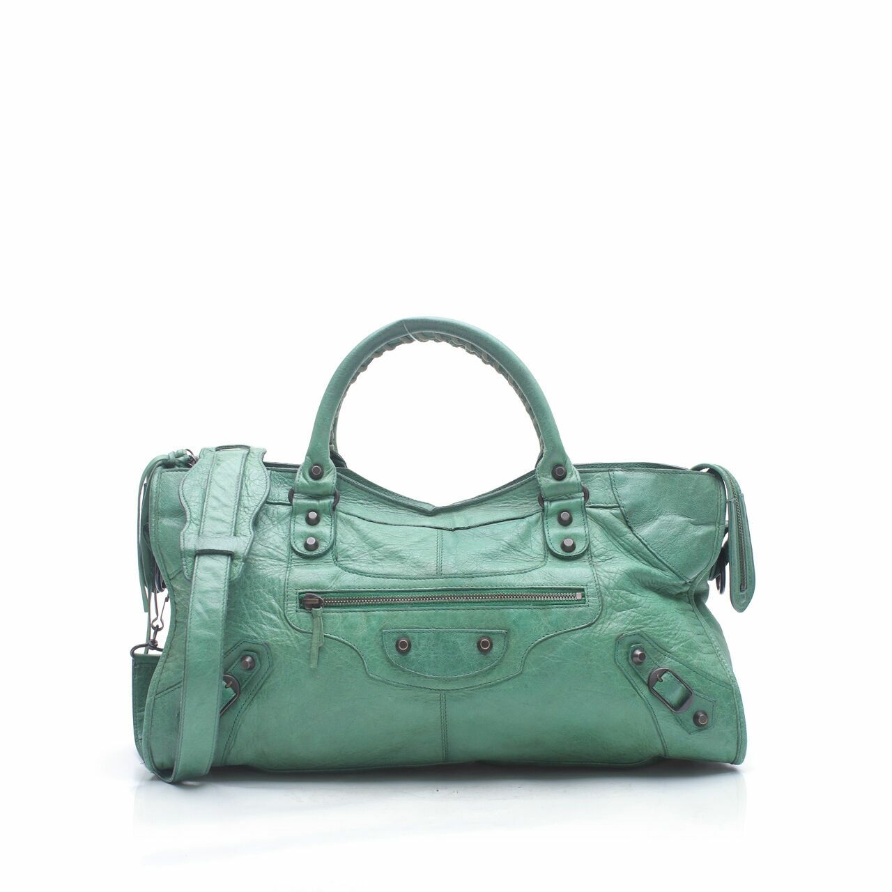 Balenciaga Green The City 2way Satchel Bag