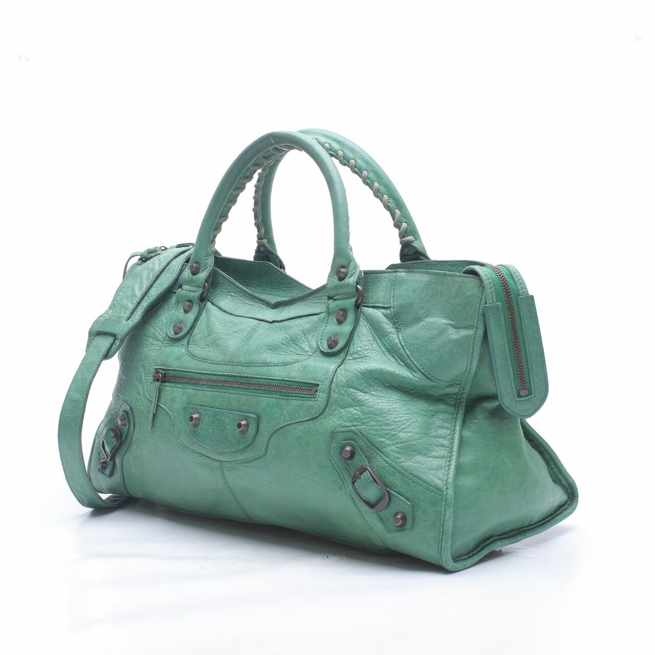 Balenciaga Green The City 2way Satchel Bag