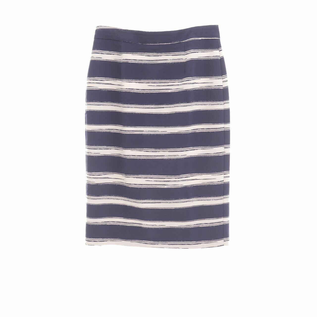 Zara Blue Stripes Midi Skirt