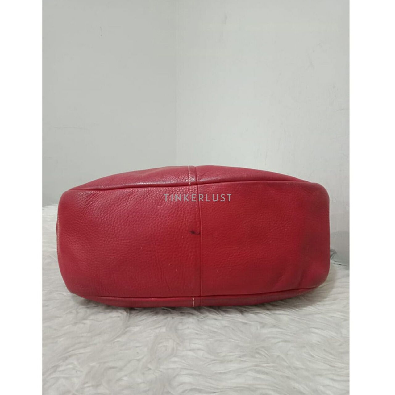 Prada Hobo Red Leather GHW Shoulder Bag