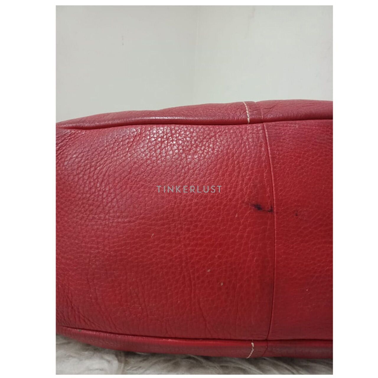 Prada Hobo Red Leather GHW Shoulder Bag