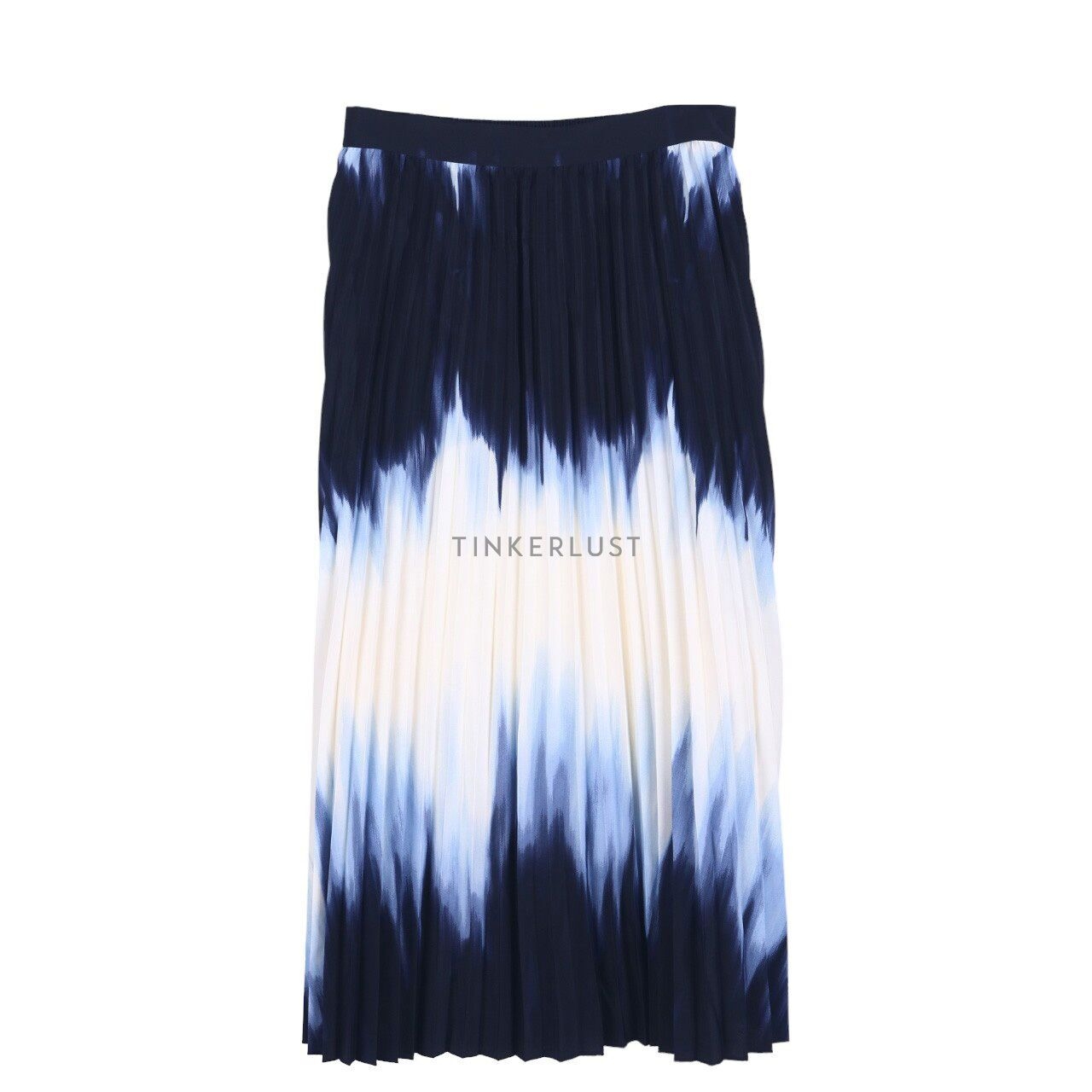 Marks & Spencer Navy & Off White Pleated Midi Skirt