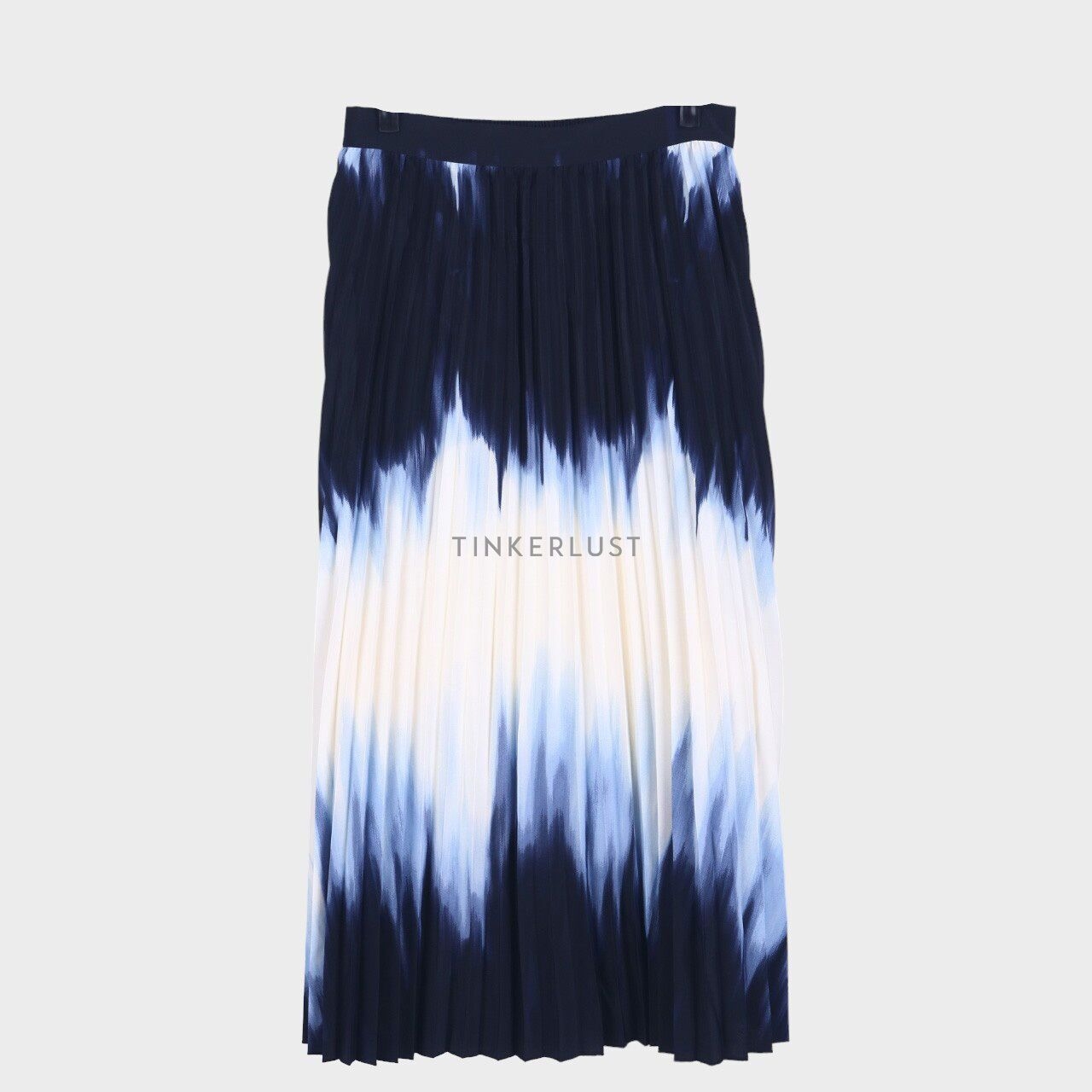 Marks & Spencer Navy & Off White Pleated Midi Skirt