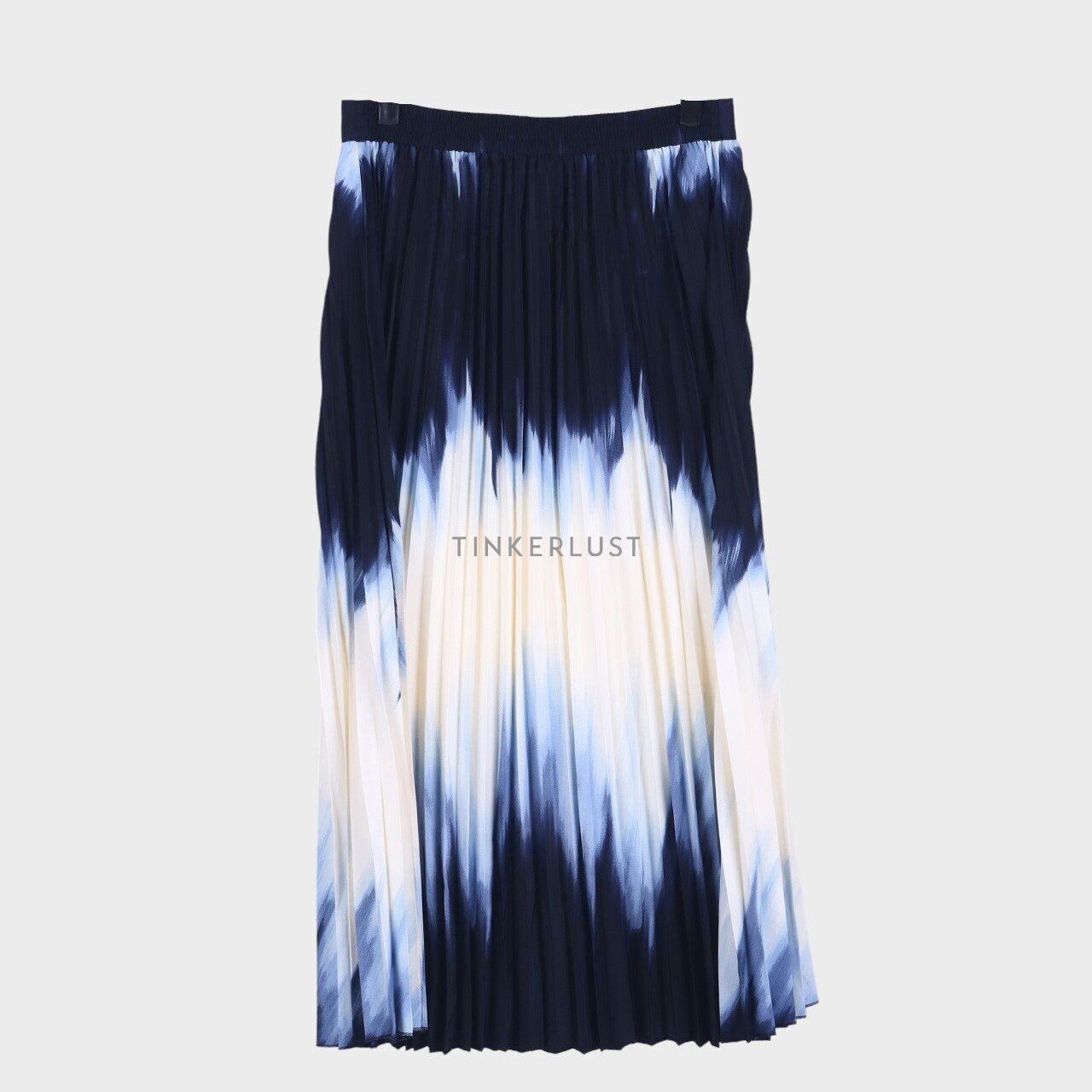 Marks & Spencer Navy & Off White Pleated Midi Skirt