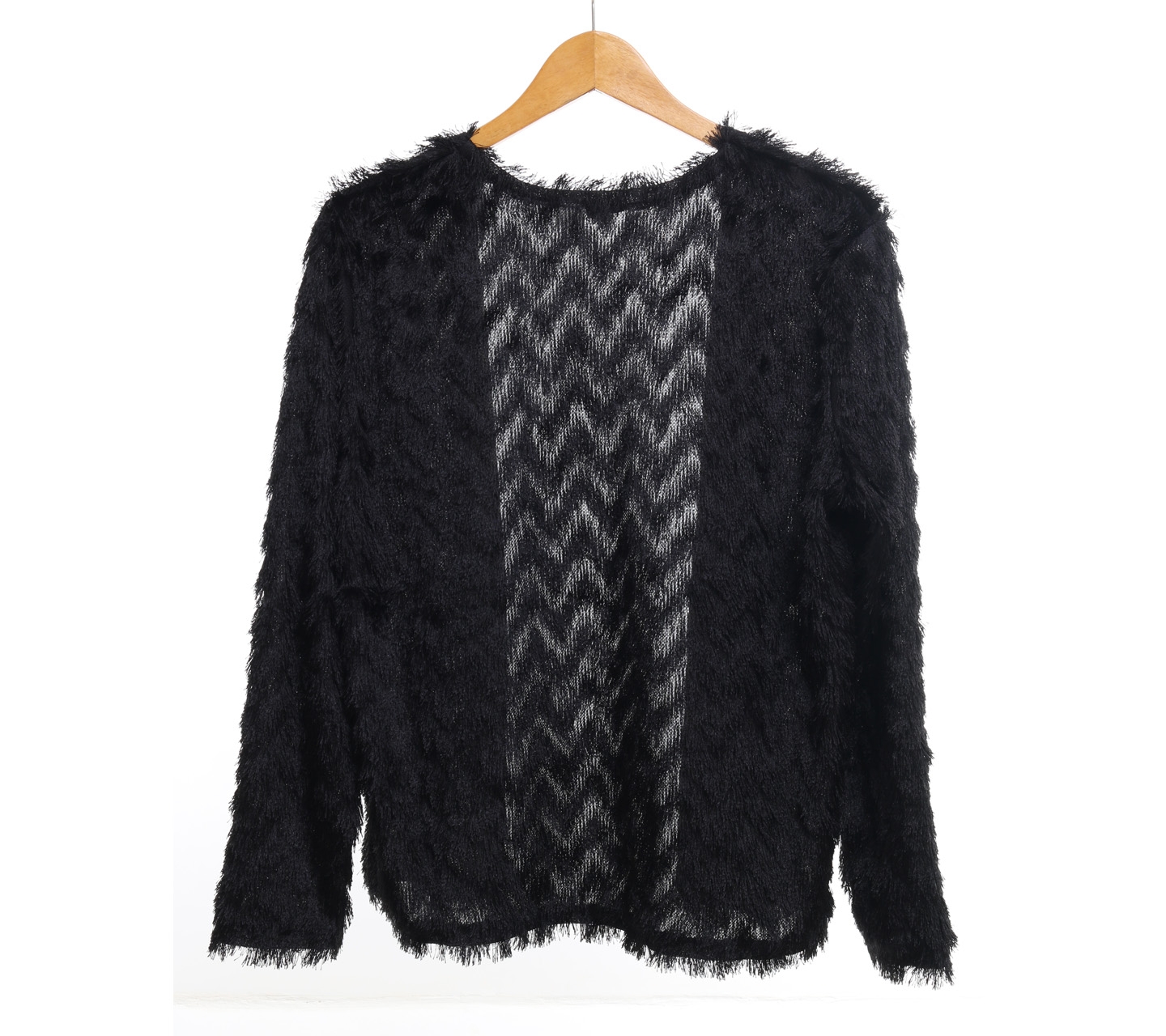 H&M Black Yarn Fur Outerwear