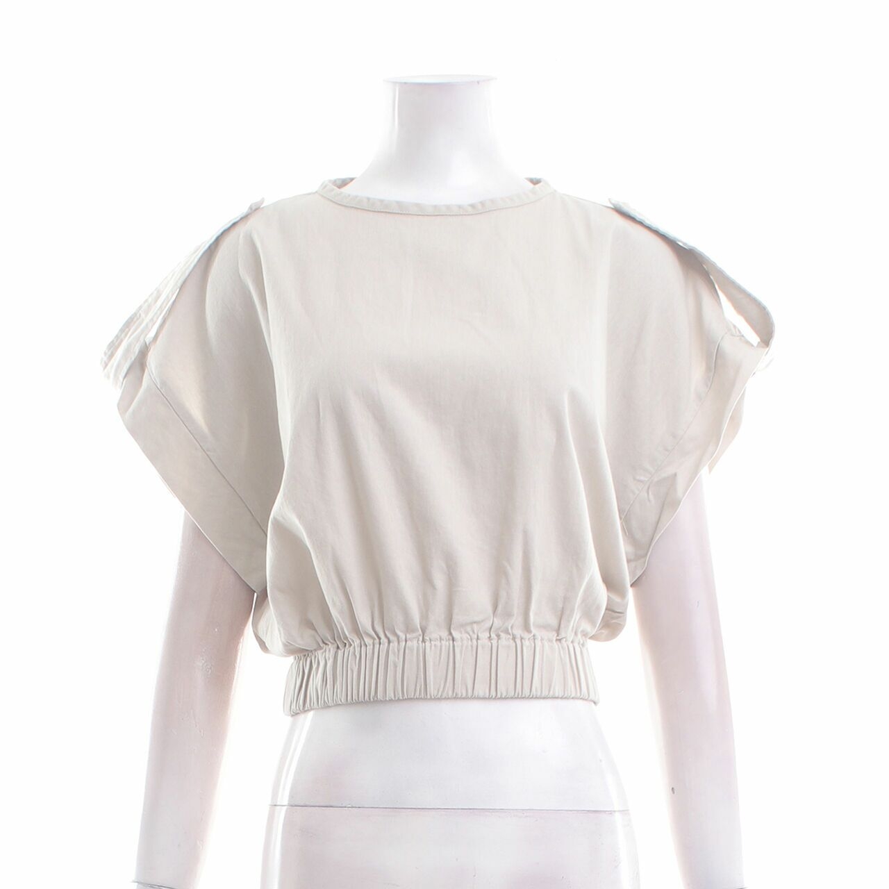 ATS The Label Beige Crop Blouse