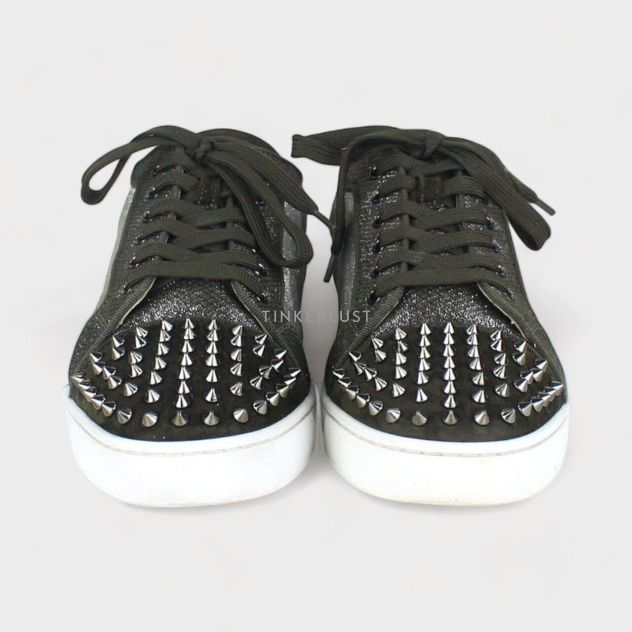 Christian Louboutin Junior Spikes Army Green Sneakers