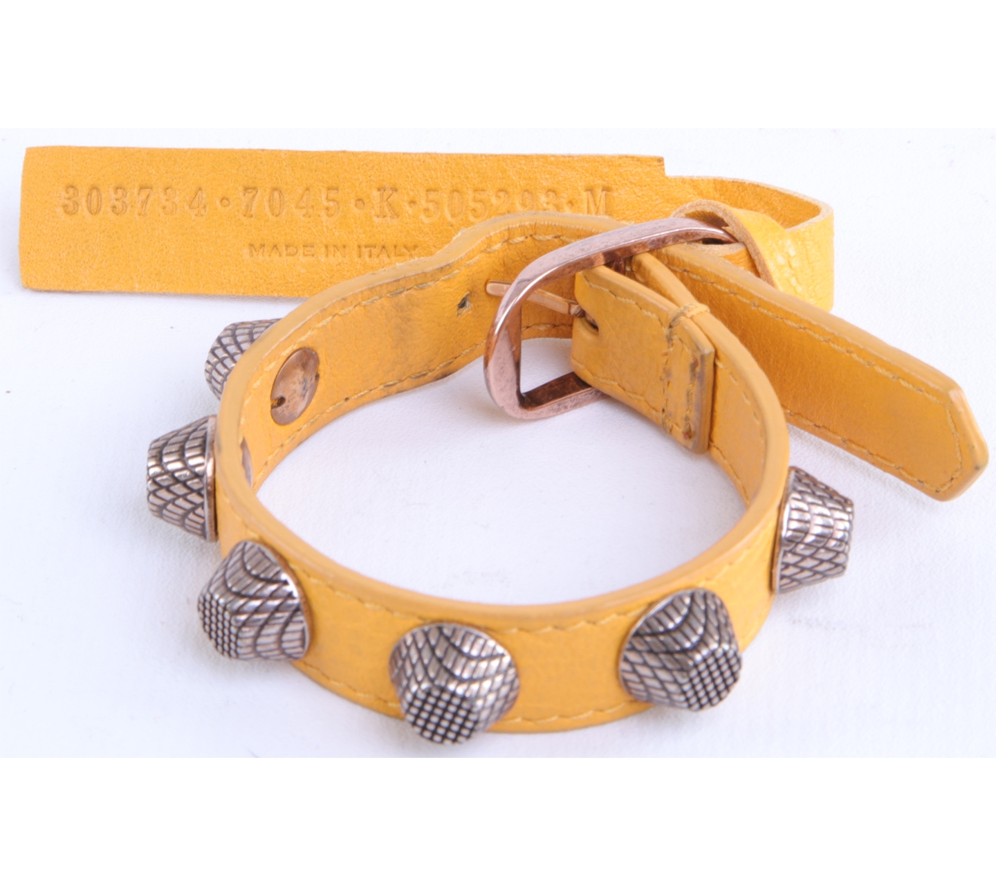 Balenciaga Mustard leather Giant Bracelet Jewellery