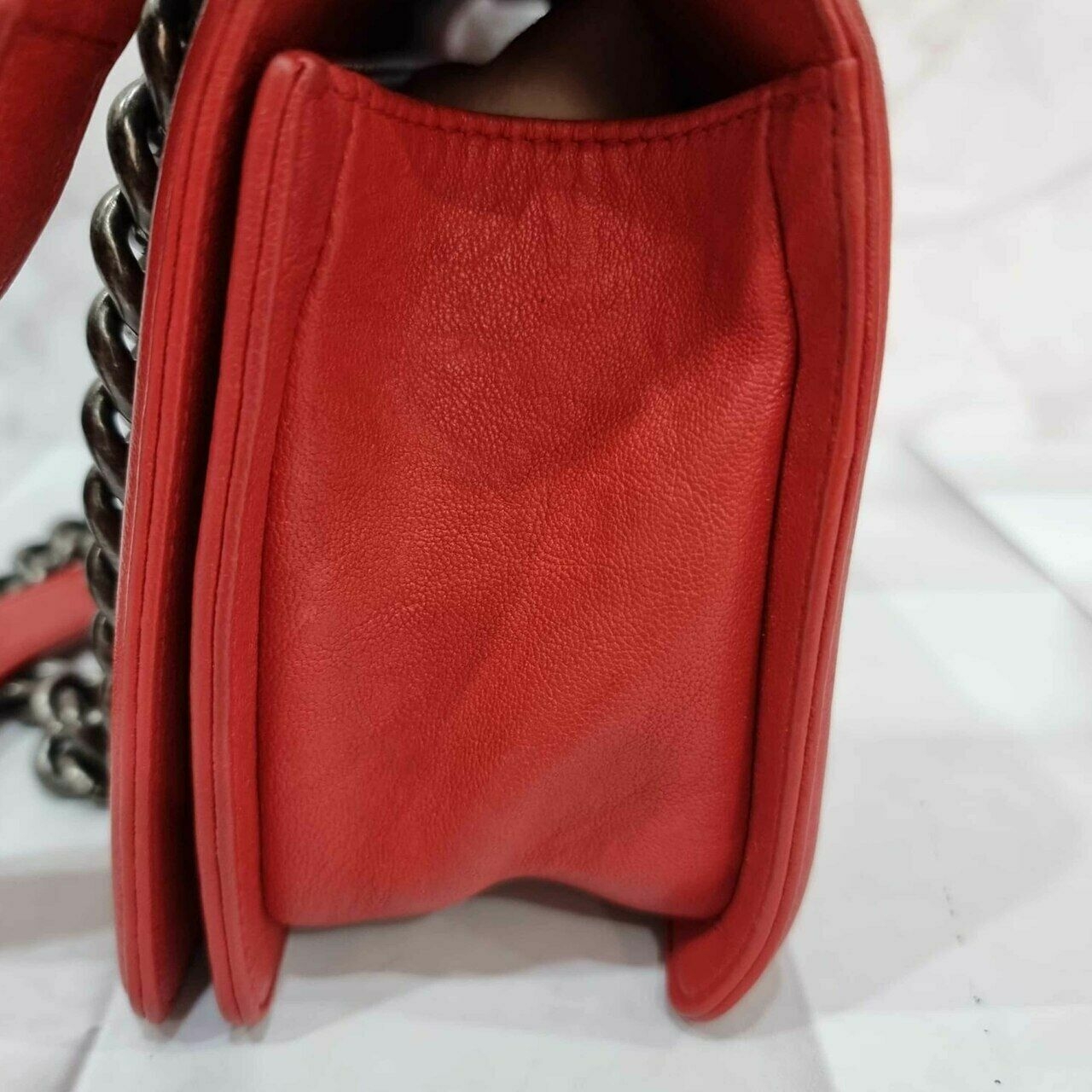 Chanel Boy Studded Red Calfskin #21 Shoulder Bag