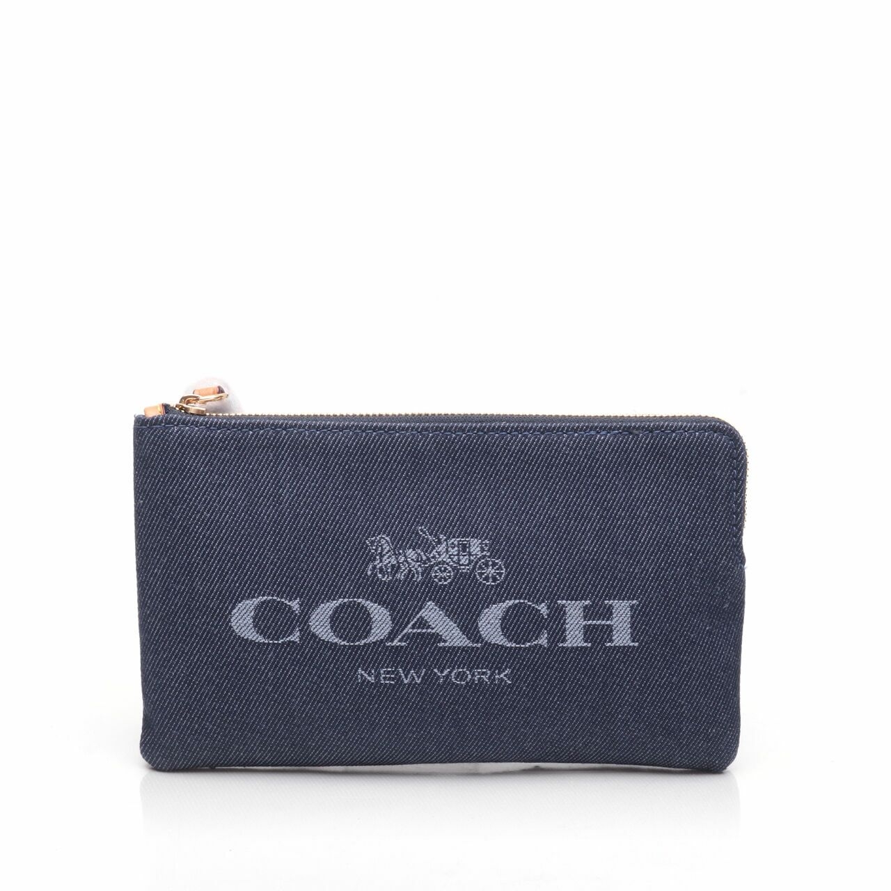 Coach C8311 Corner Zip Wristlet Canvas Large Denim Wallet